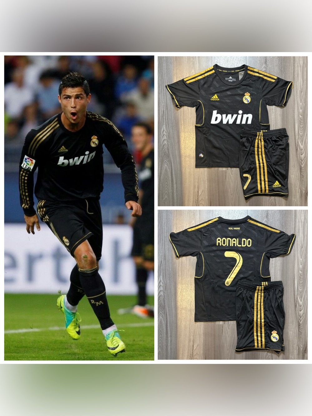 CRISTIANO RONALDO #7 Real Madrid 2011-12 Away Kids Kit